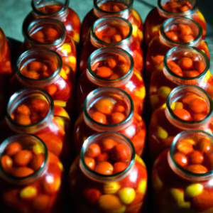 cooking tomatos and bottling them